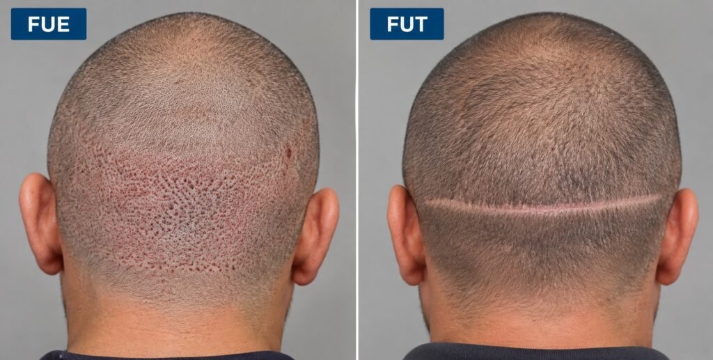 FUE vs FUT Donor Scars