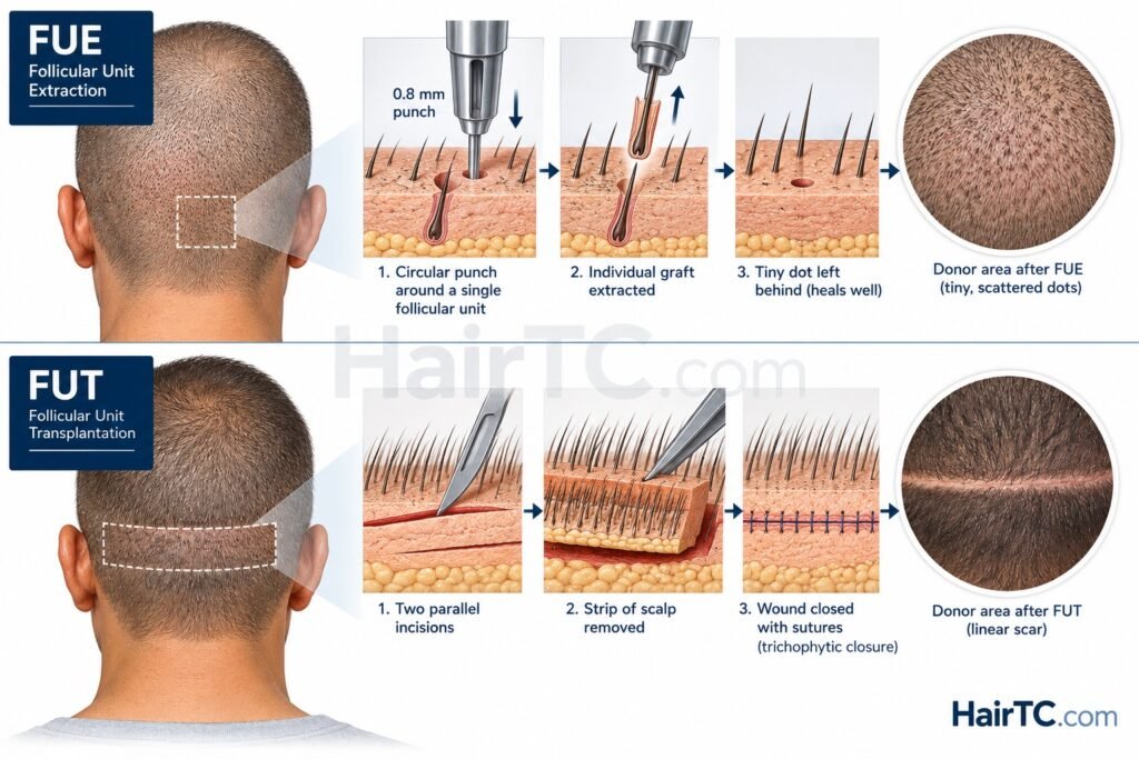 FUE vs FUT Hair Transplant Comparison