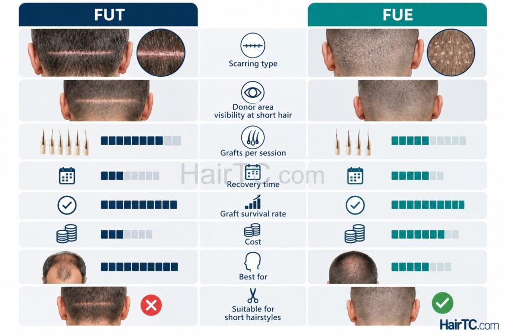 FUT vs FUE Hair Transplant Comparison