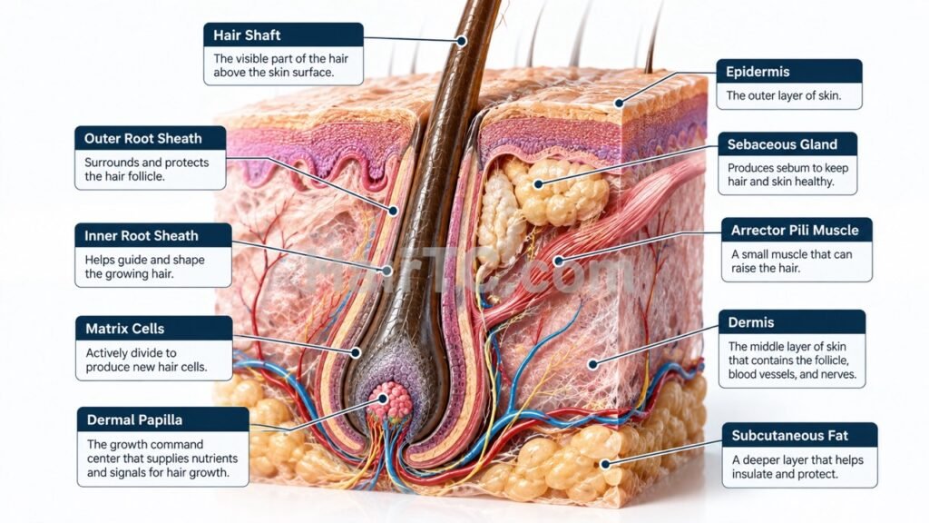 Hair Follicle Anatomy Infographic