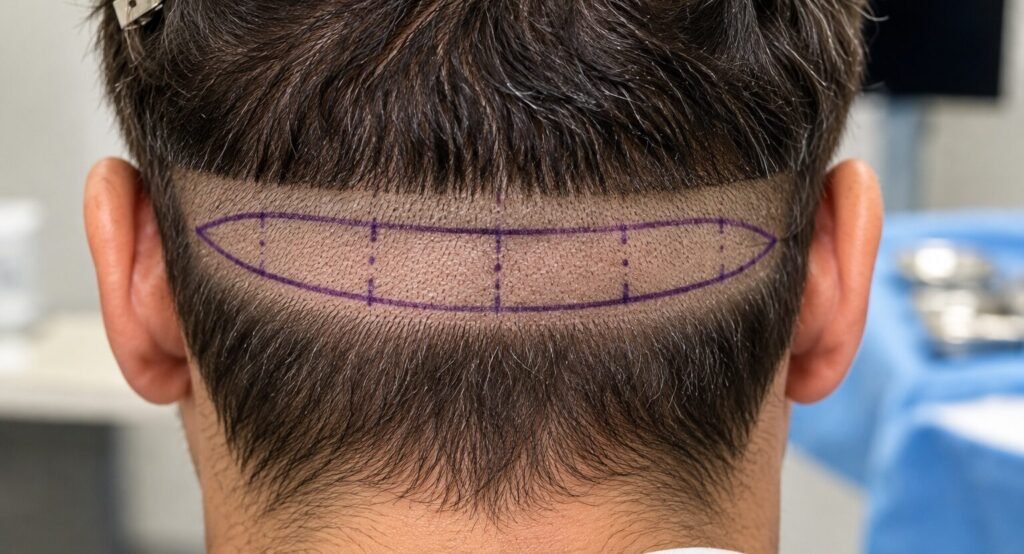 FUT Hair Restoration Donor Area Marking