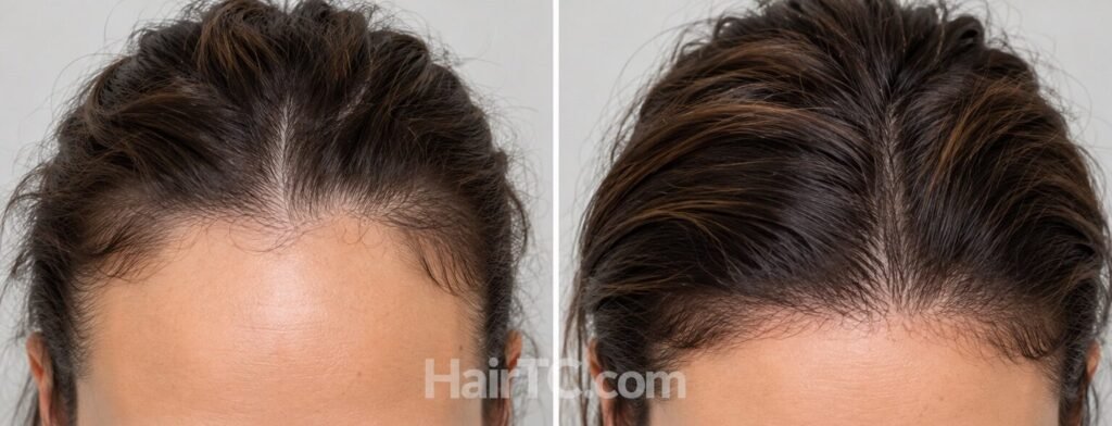 women hair transplant before after