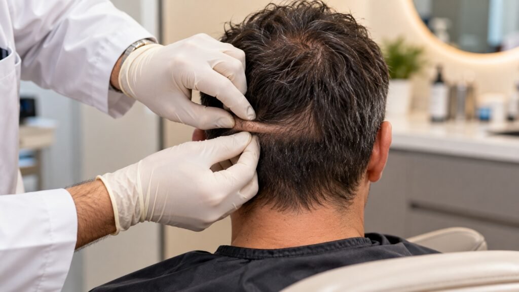 hair transplant scalp elasticity examination
